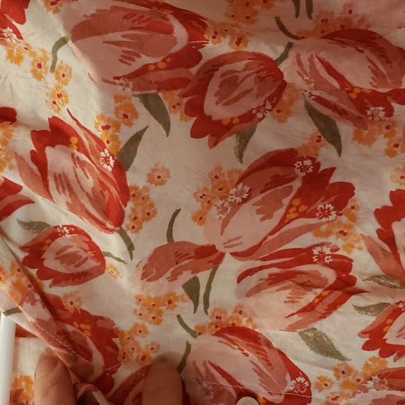 PARIS ATELIER & other stories Oversized Tulip🌷 Print Cotton Blouse Sz 2 - Picture 3 of 5